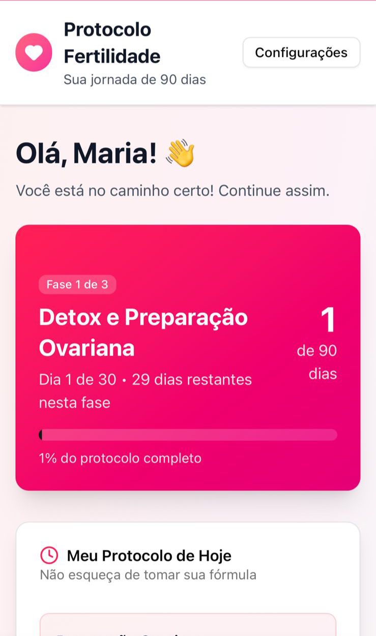 App Fertilidade 360° - Tela do Calendário